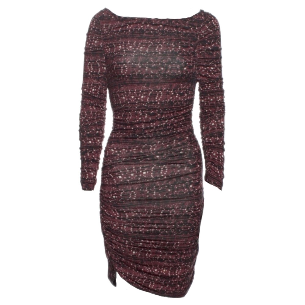 Catherine Malandrino NWT $325 Mauve Print Bateau Soft Jersey Dress, Size S (4-6)